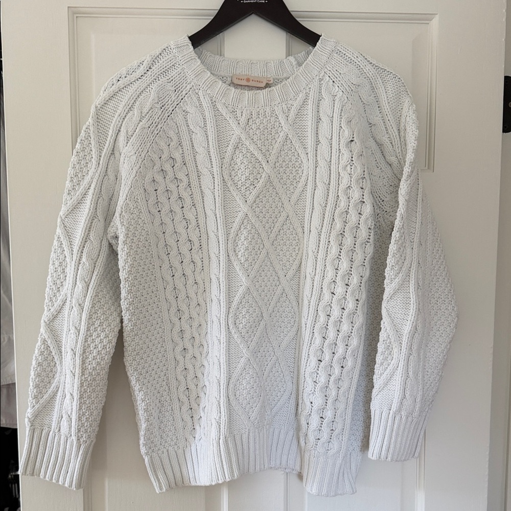 Tory Burch Cream Cable Knit Sweater